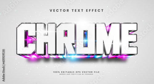 Chrome editable text style effect. Vector text effect with luxury concept.