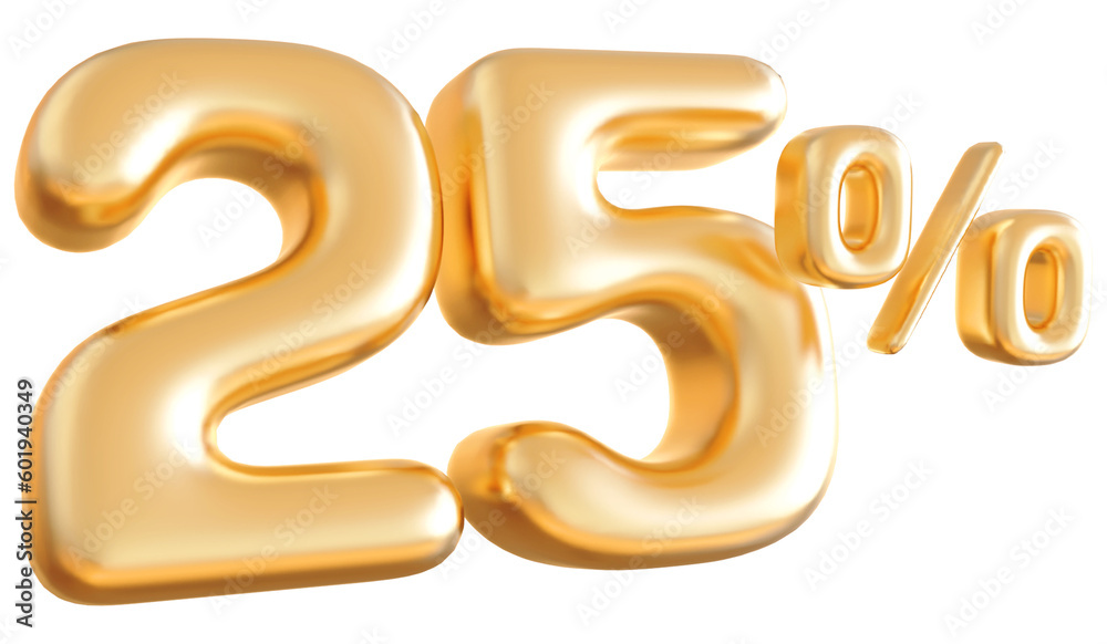25 Number Percent gold 3d 25 Number Percent gold 3d