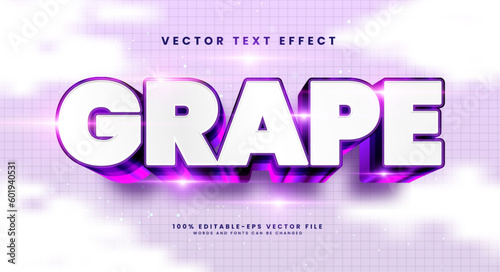 Purple grape editable text style effect. Vector text effect with luxury concept.