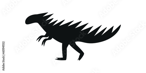 Flat vector silhouette illustration of hypsilophodon dinosaur © stasylionet