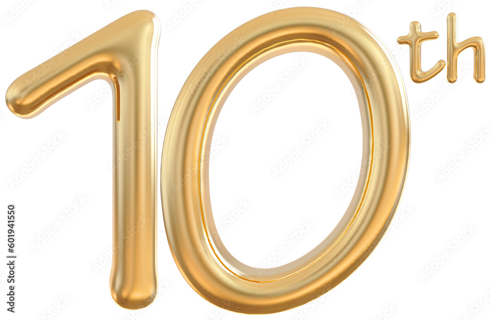 10 th anniversary gold 3d number 10 th anniversary gold 3d number