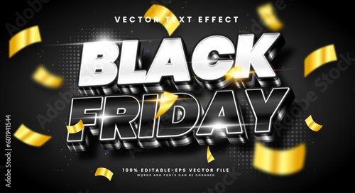 Black friday 3d editable vector text style effect. Vector text effect with luxury concept.