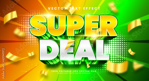 Super deal 3d editable vector text style effect. Vector text effect with luxury concept.