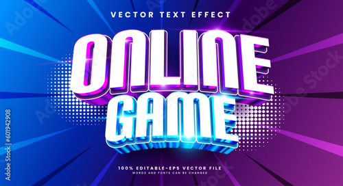 Online game 3d editable vector text style effect. Vector text effect with luxury concept.