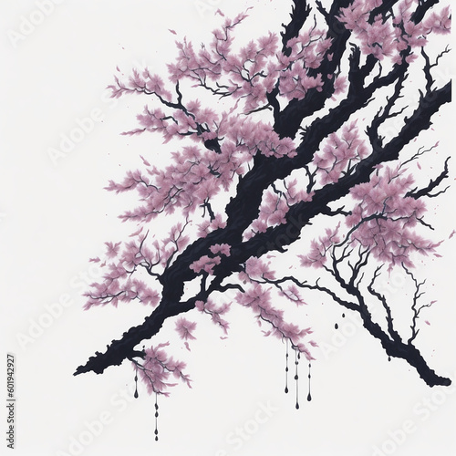 Sakura bloom ang black tree