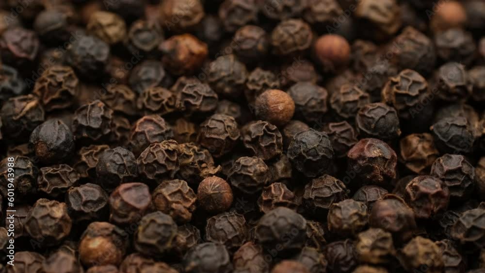 Frame zoom dried black peppercorns, rotation Frame zoom dried black peppercorns, rotation