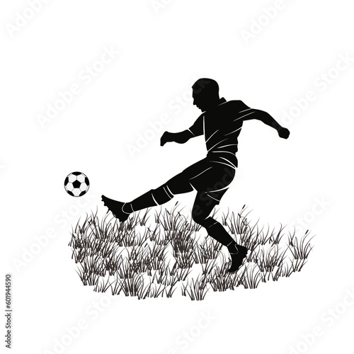 silhouette of a soccer player