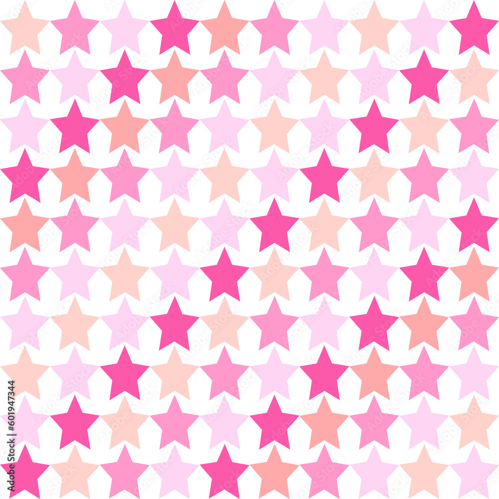 Sweet and beautiful pink tone seamless pattern. Stars places 
 in a diagonal style on pink background. Valentine's day, mother, baby, girl, woman, feminine, love, wedding concepts.