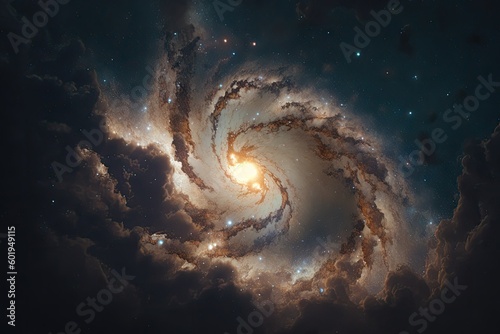 Obraz na płótnie Milky way Galaxy and astro space. Glorious Generative AI.
