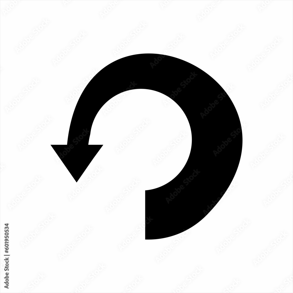 Turning left arrow icon logo design. Circular arrow icon. Turning left arrow icon logo design. Circular arrow icon.