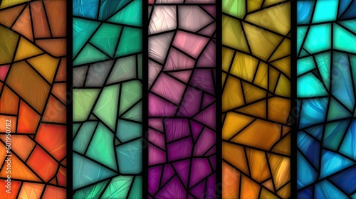 stained glass texture background in different colors created using generative AI tools