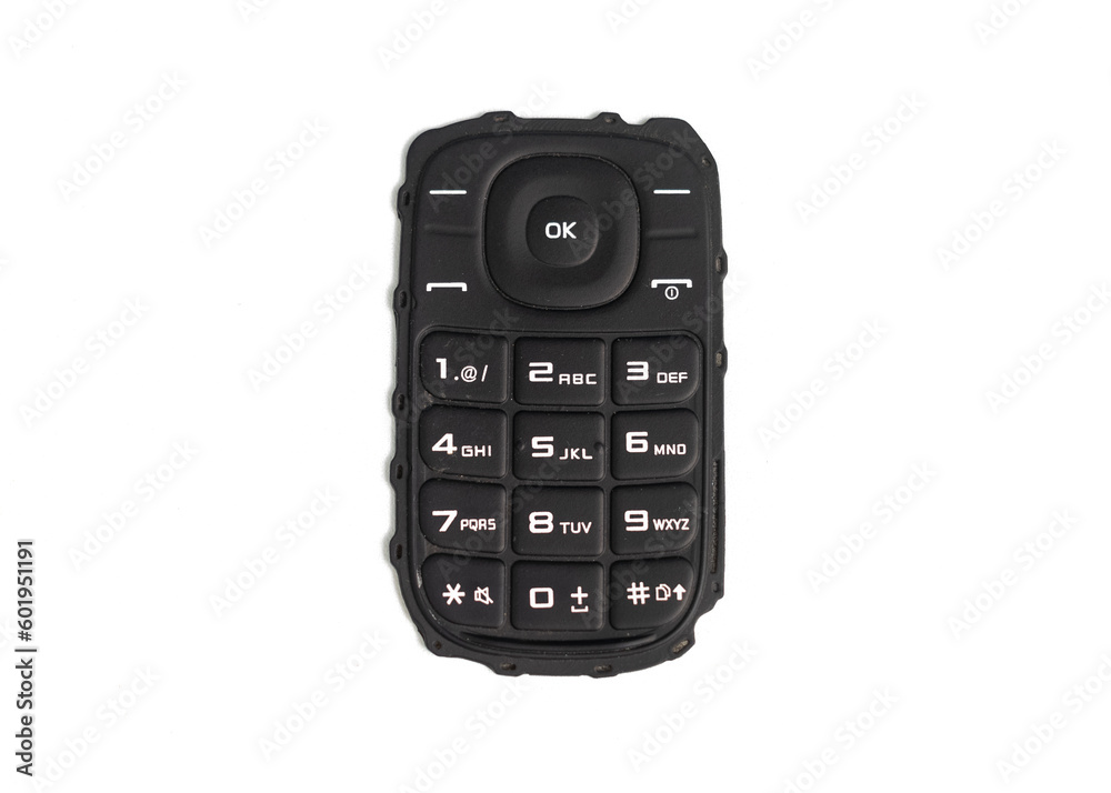 rubber keypad of old feature phone isolated on white background rubber keypad of old feature phone isolated on white background