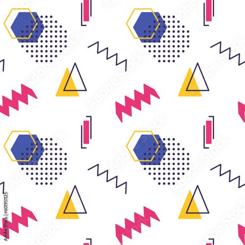 Abstract geometric vector seamless 90s or 80s