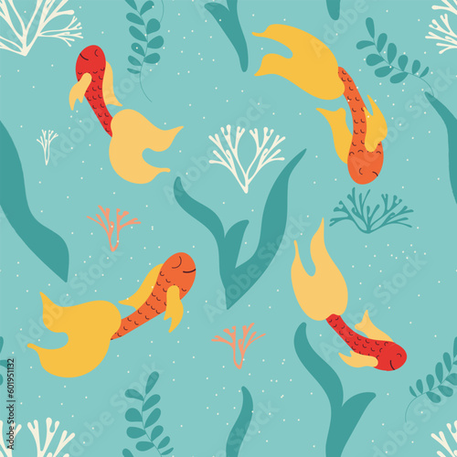 pattern with fishes. Vector illustration