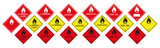Warning sign for flammable liquids. Warning symbol, class 3 hazard warning sign.