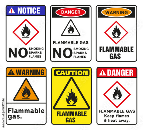 Hazardous combustible materials label.