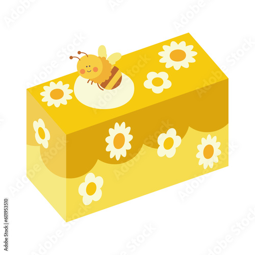 ミツバチのスクエアケーキ