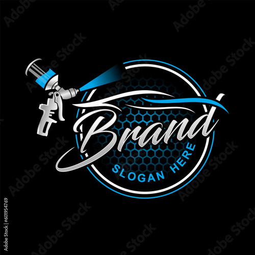 auto paint logo vector illustration template design