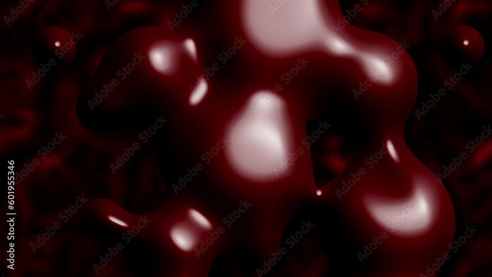 Seamless Flowing Red Liquid Metal Render with Organic Shapes Seamless Flowing Red Liquid Metal Render with Organic Shapes