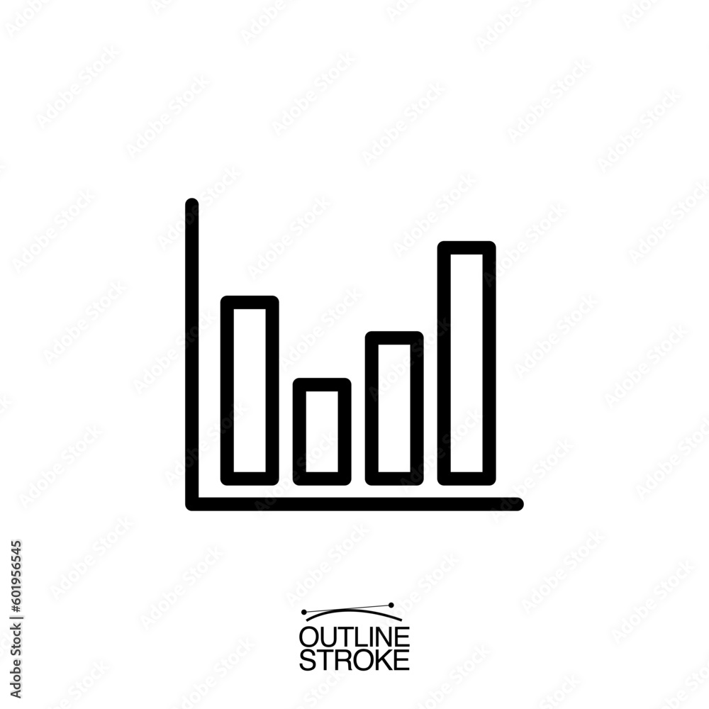 bar graph icon outline editable stroke vector illustration eps