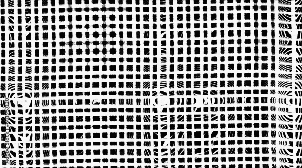 Abstract seamless hand drawn 90's and 80's printer black ink pattern ...