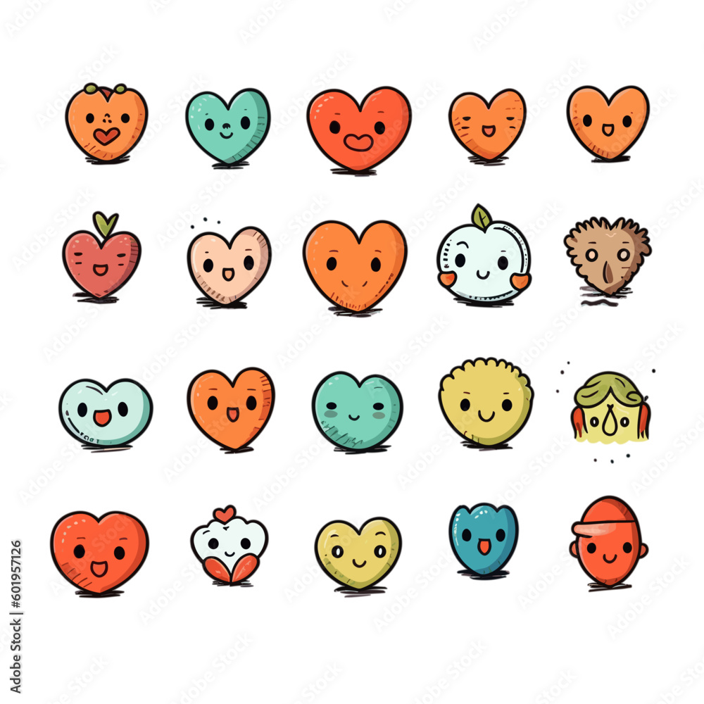cute cartoon heart set 5 cute cartoon heart set 5