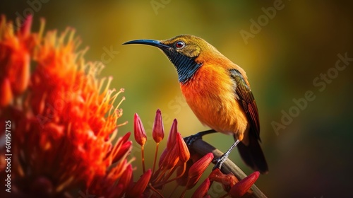 Orange-Breasted Sunbird. Generative AI
