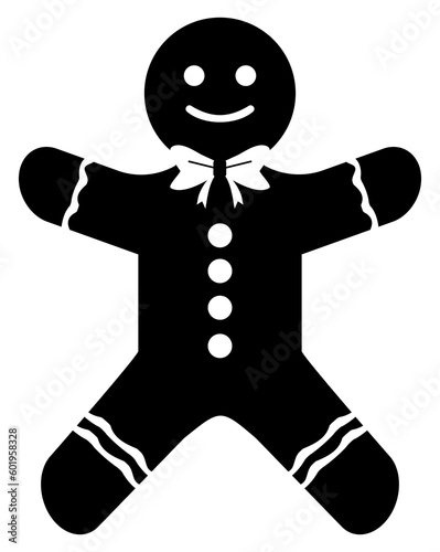 Gingerbread symbol illustration, black on white background