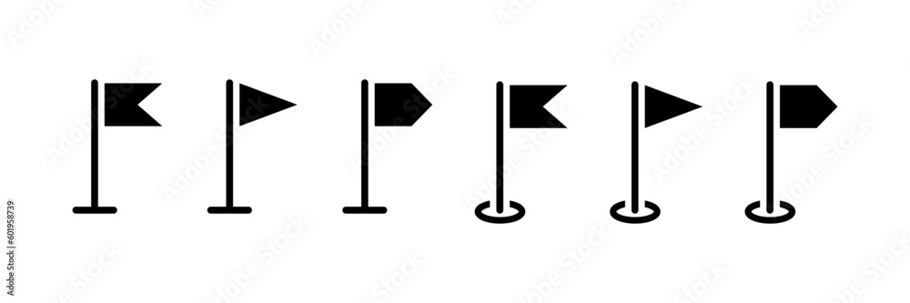Flag vector icon set. Location map symbol. Map pointers sign Flag vector icon set. Location map symbol. Map pointers sign