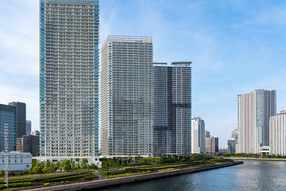 Naklejka premium 東京 晴海運河の風景