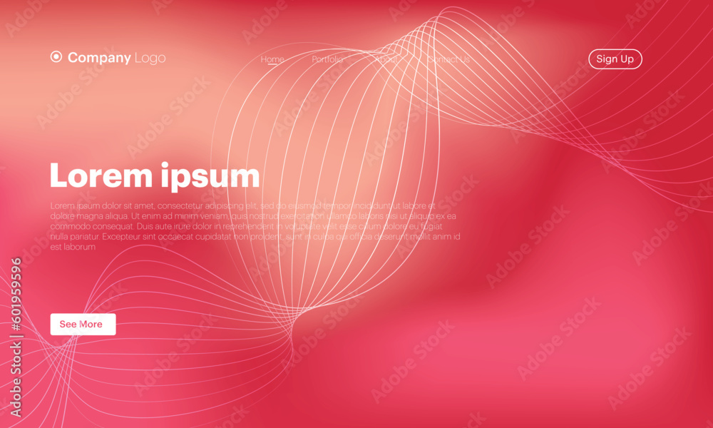 Foto Abstract line art vector background website Landing Page
