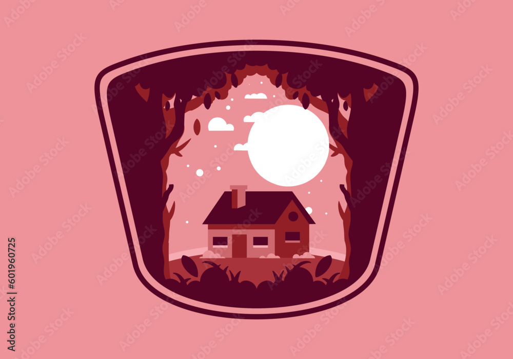 Colorful flat illustration of a simple house