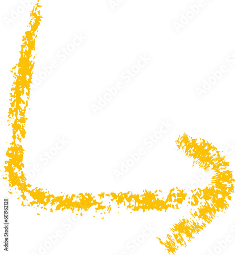 Hand drawn crayon texture doodle arrow direction for text decoration