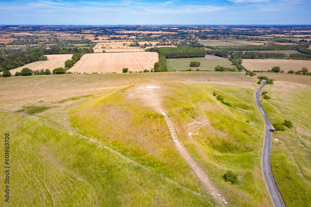 Dragon Hill at Uffington White Horse. According to legend, Saint George slew the dragon here.