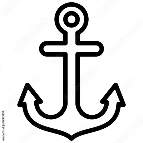anchor icon illustration design with outline