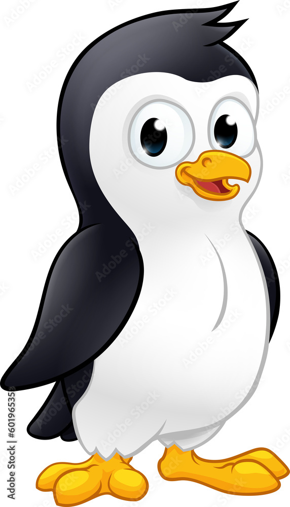 Naklejka premium Penguin Bird Cute Cartoon Wildlife Mascot
