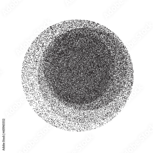 Distorted geometric circle . Minimal art design . Noise destroyed logo . Trendy grainy shapes . Graph print texture .Spray effect .Grunge texture . Distressed element .vector 
