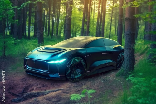 drive transport future vehicle transportation automobile concept futuristic car electric. Generative AI.