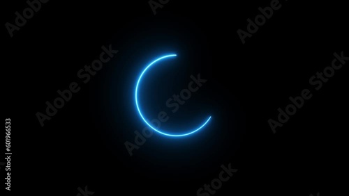 Wallpaper Mural Blue neon ring on a black background. Abstract 3D render neon circle. blue neon circles abstract futuristic hi-tech motion background seamless loop. Torontodigital.ca