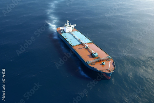 shipping vessel transportation logistic ship container transport industrial top view cargo. Generative AI.