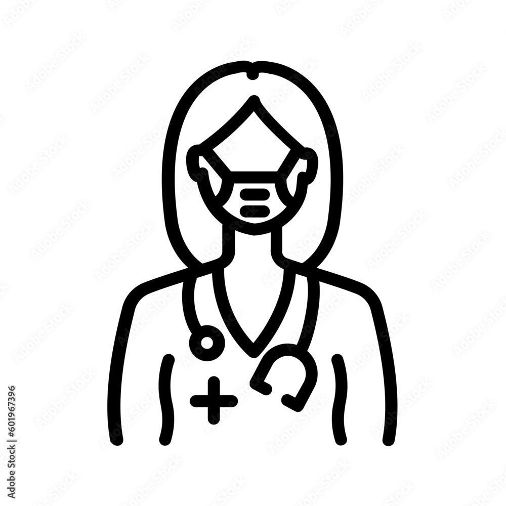 Black line icon for Physician Black line icon for Physician