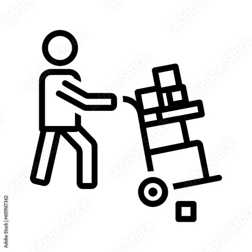 Black line icon for Large quantity