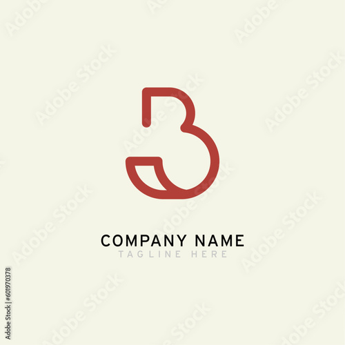 Letter B logotype Monoline style, simple and elegant B logo, Retro theme - Vector