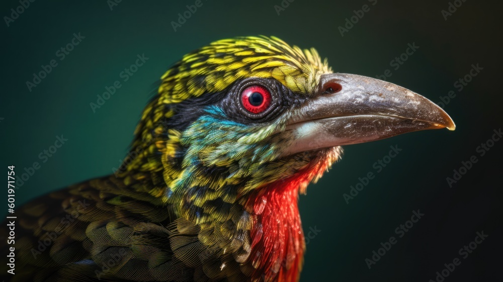 Obraz premium Black-Browed Barbet. Generative AI