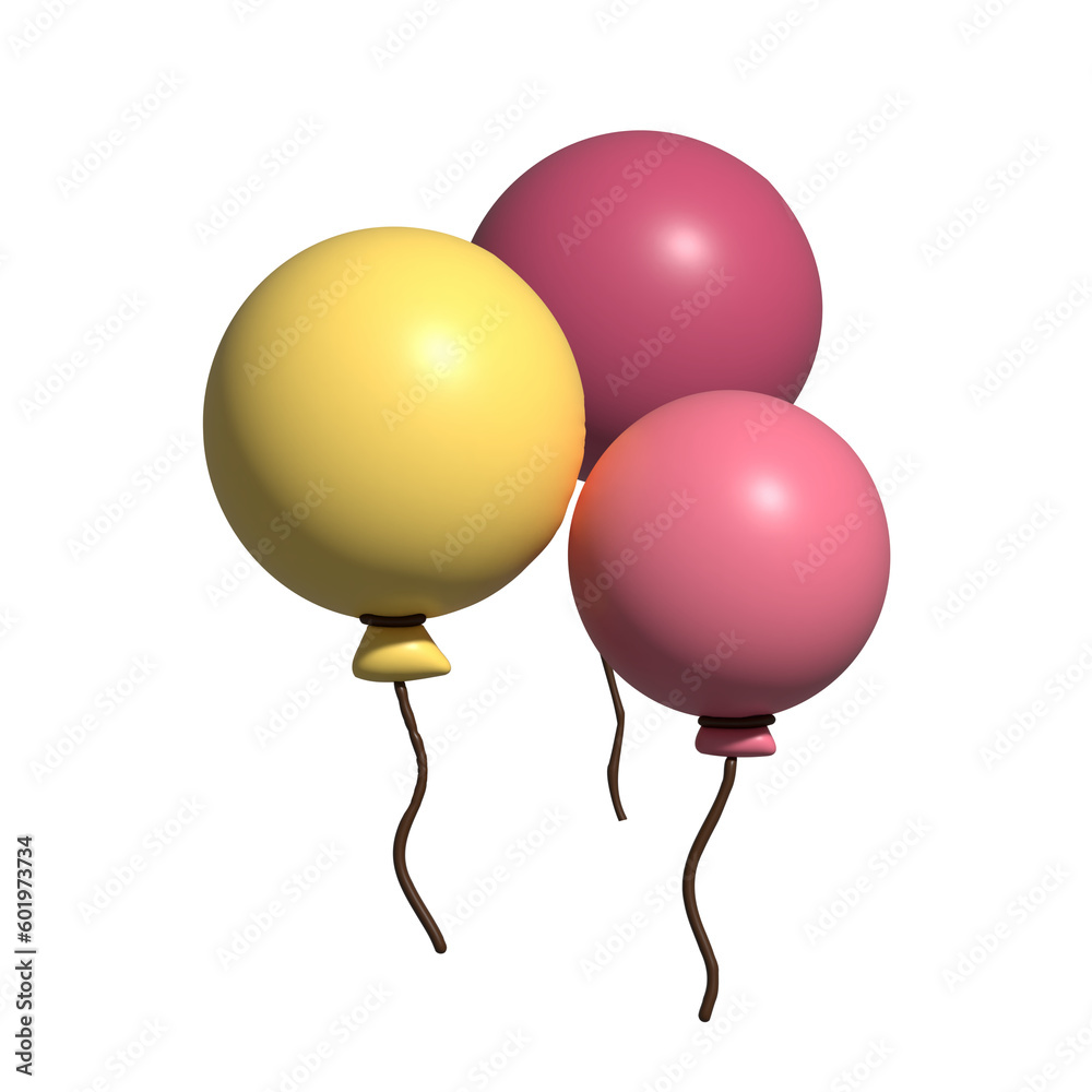 balloons isolated 3D balloons isolated 3D