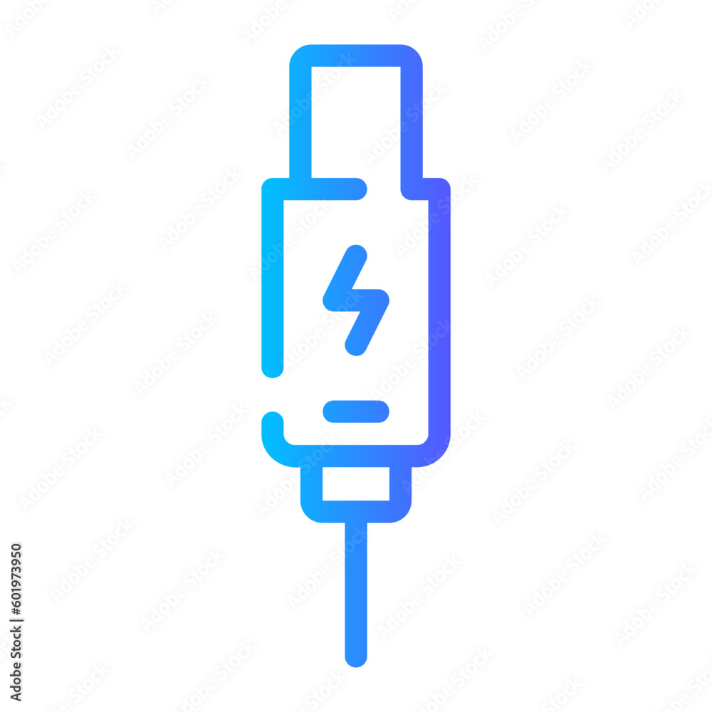 usb plug gradient icon usb plug gradient icon