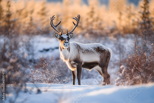 Grazing Reindeer in the Arctic Tundra - Captured by Generative AI 