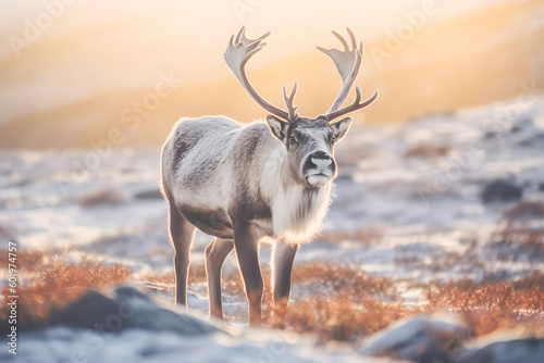 Grazing Reindeer in the Arctic Tundra - Captured by Generative AI 