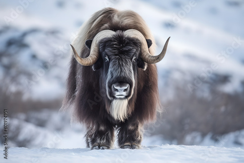 Resilient Musk Ox in Arctic Tundra - Captured by Generative AI
