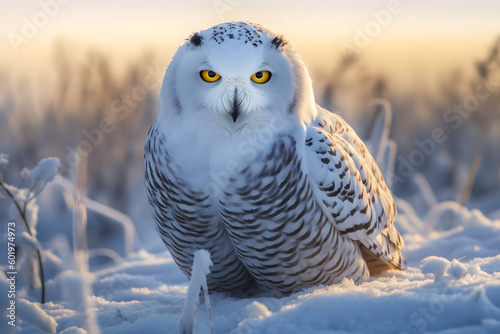Majestic Snowy Owl in Flight - Captured by Generative AI
